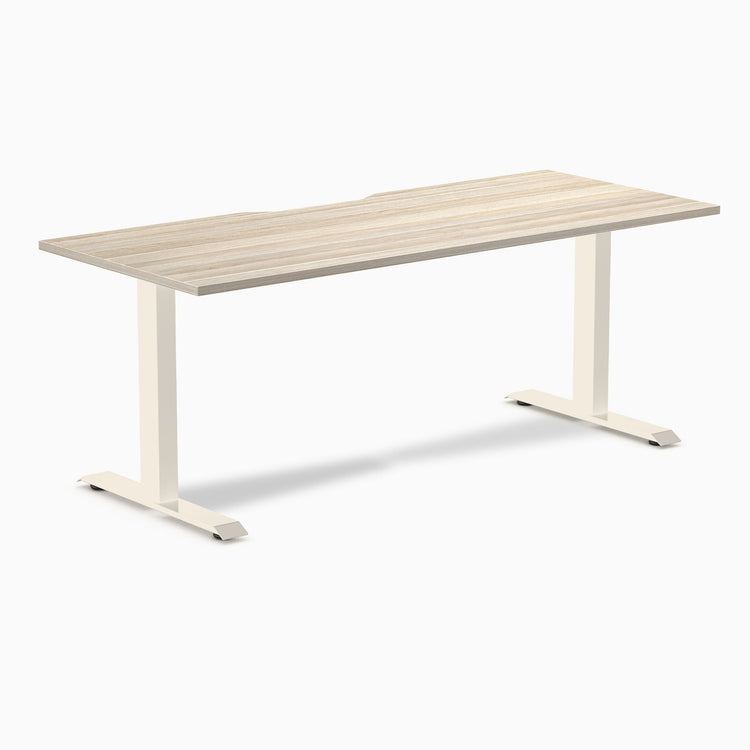 Desky Zero Scalloped Melamine Office Desk