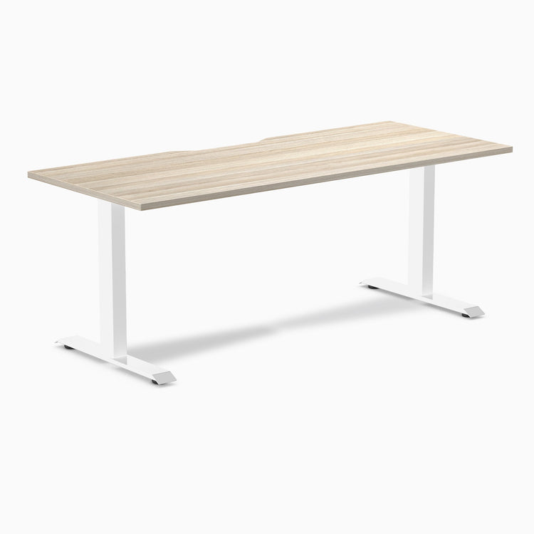 Desky Zero Scalloped Melamine Office Desk