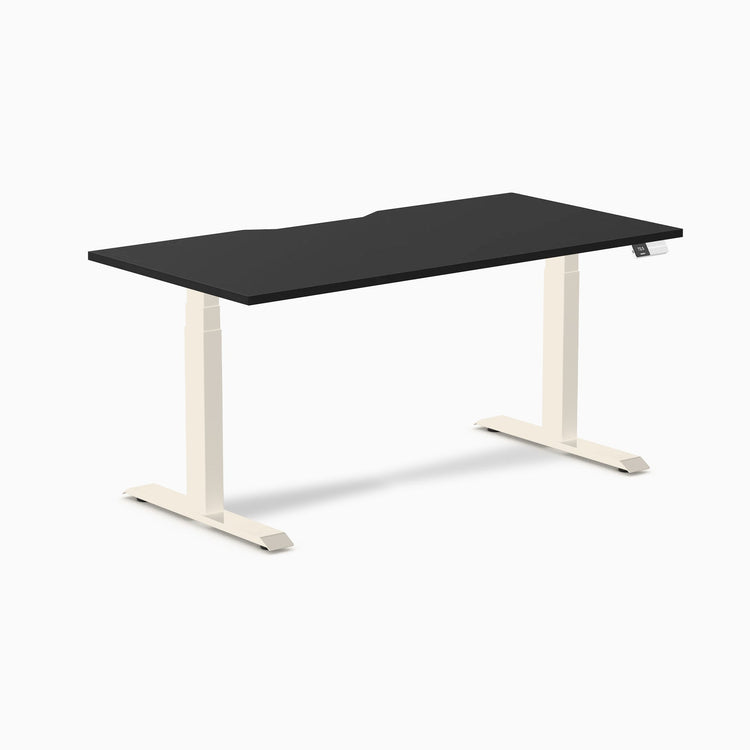 Desky Dual Scalloped Melamine Sit Stand Desk