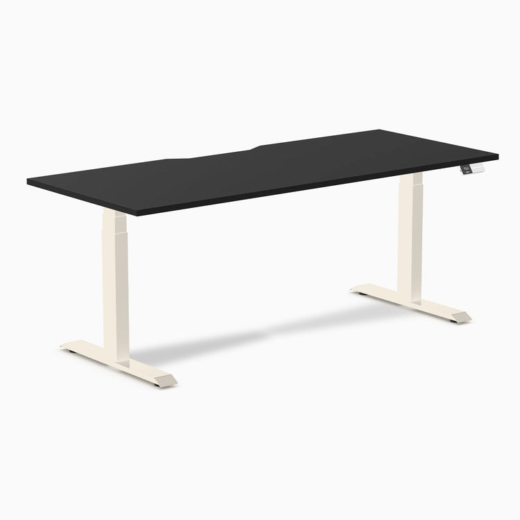 Desky Dual Scalloped Melamine Sit Stand Desk