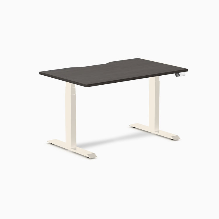 Desky Dual Scalloped Melamine Sit Stand Desk