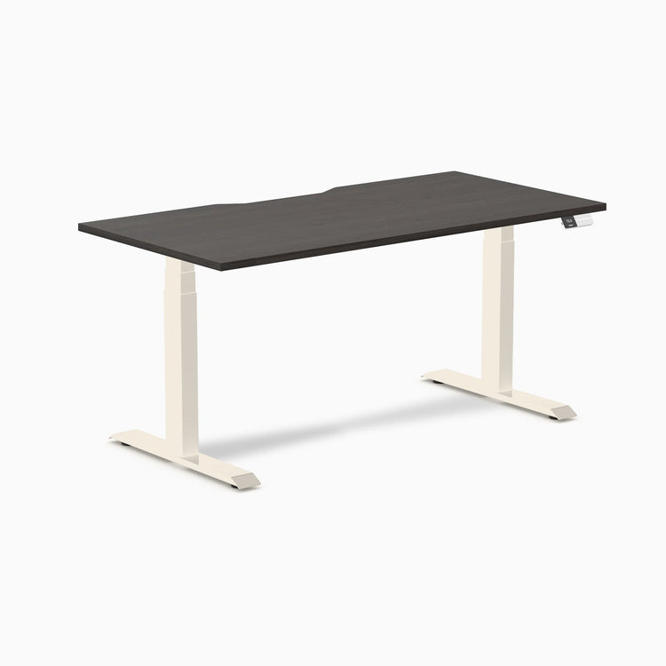 Desky Dual Scalloped Melamine Sit Stand Desk