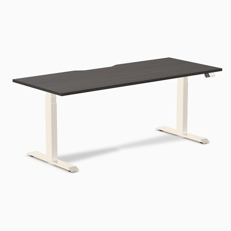 Desky Dual Scalloped Melamine Sit Stand Desk