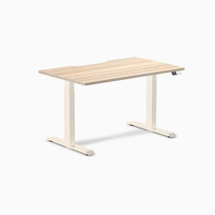 Desky Dual Scalloped Melamine Sit Stand Desk