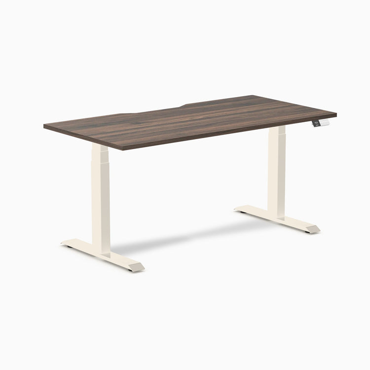 Desky Dual Scalloped Melamine Sit Stand Desk