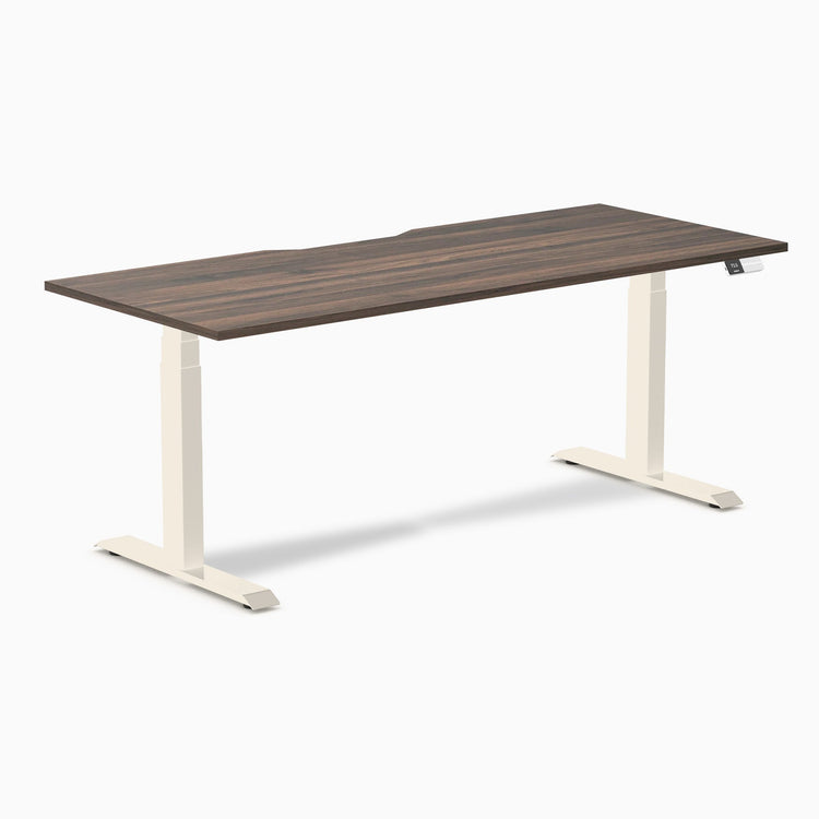 Desky Dual Scalloped Melamine Sit Stand Desk