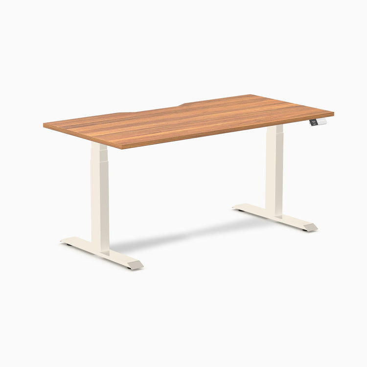 Desky Dual Scalloped Melamine Sit Stand Desk