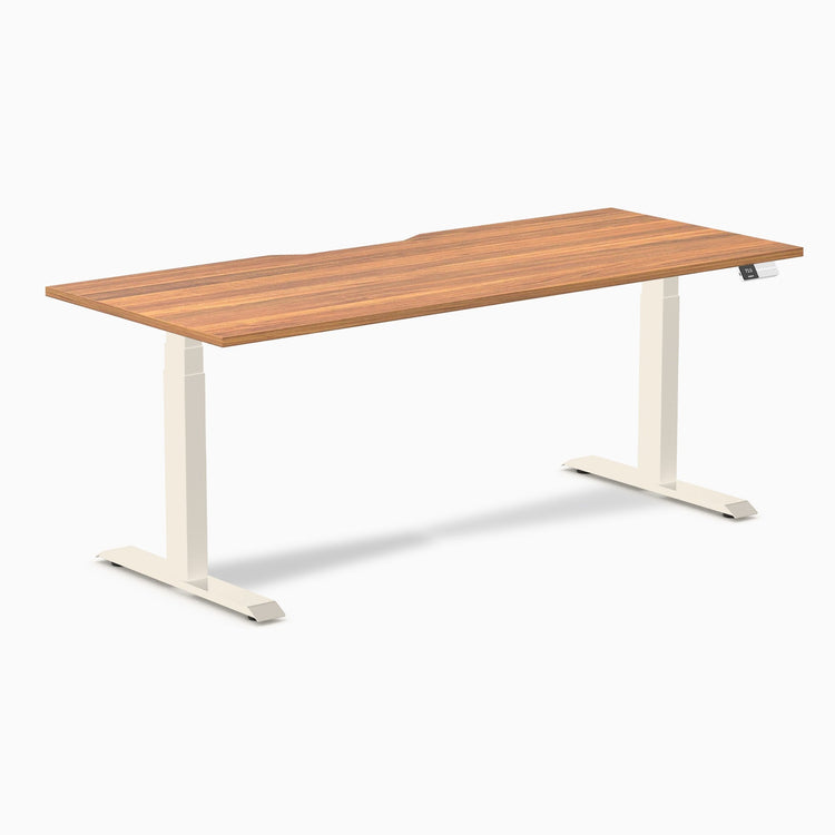 Desky Dual Scalloped Melamine Sit Stand Desk