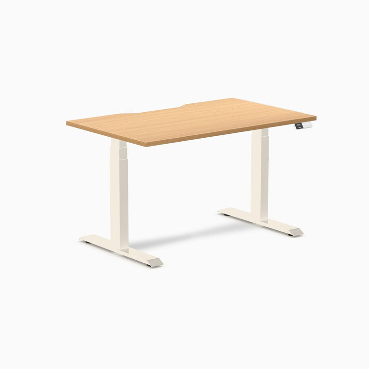 Desky Dual Scalloped Melamine Sit Stand Desk