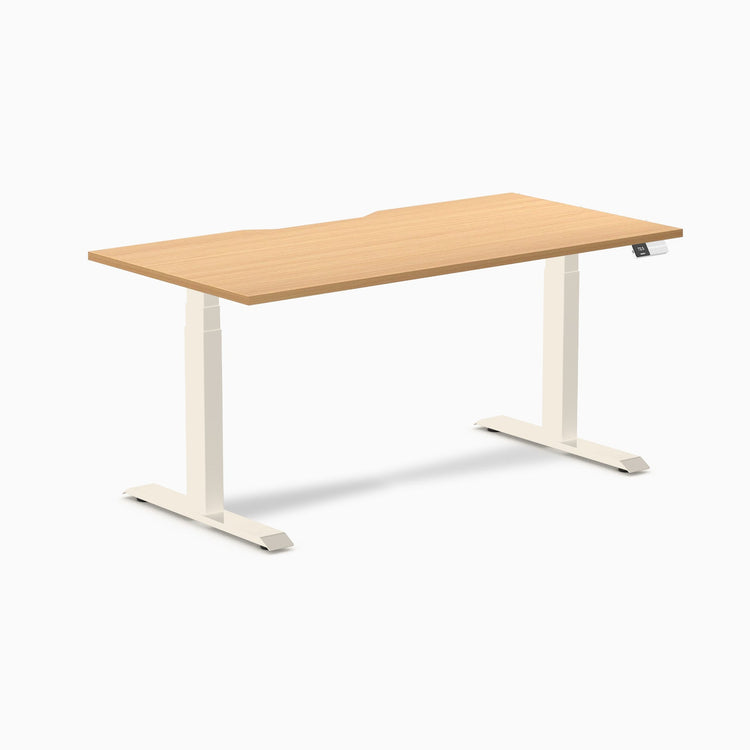Desky Dual Scalloped Melamine Sit Stand Desk
