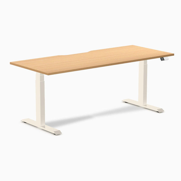 Desky Dual Scalloped Melamine Sit Stand Desk