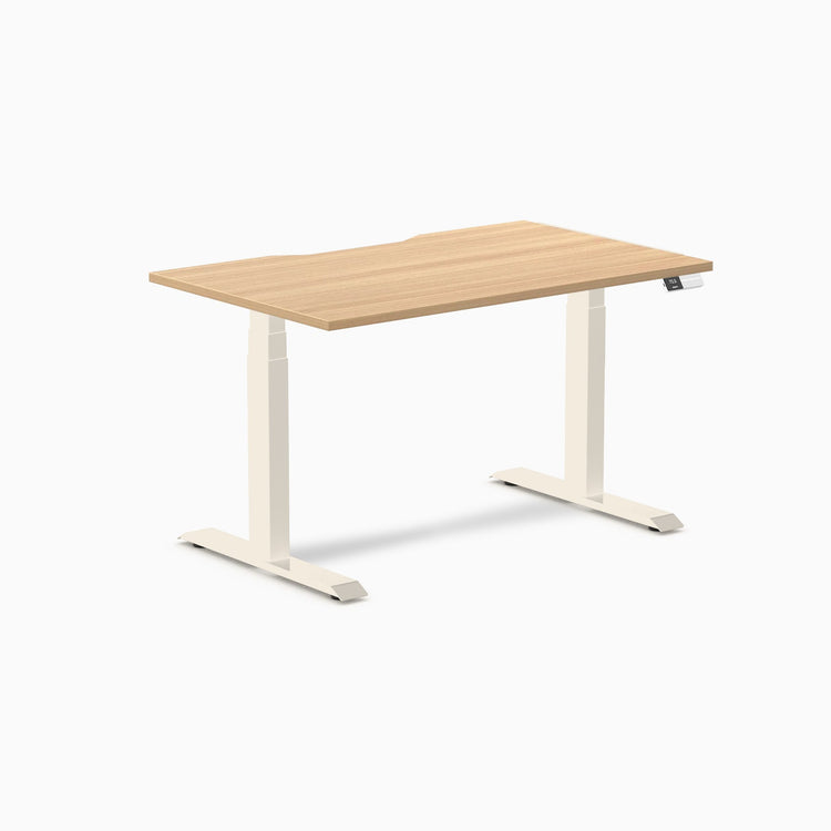 Desky Dual Scalloped Melamine Sit Stand Desk