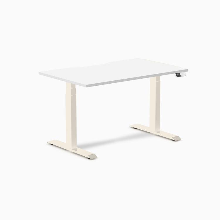 Desky Dual Scalloped Melamine Sit Stand Desk