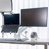 Dual monitor arm white pc setup - Desky