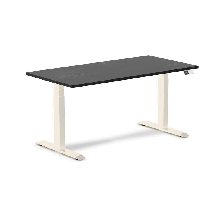 Desky Dual Hardwood Sit Stand Desk Black Ash / 1500x750mm / Wheat
