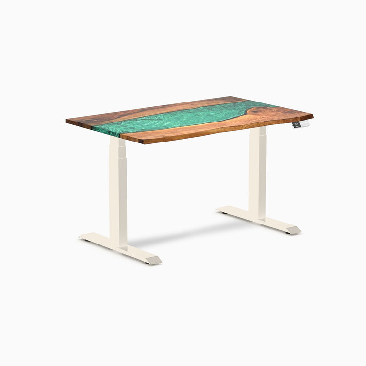 Desky Dual Resin Hardwood Sit Stand Desk