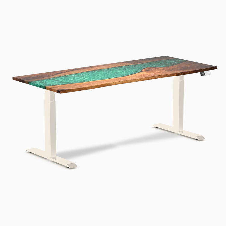 Desky Dual Resin Hardwood Sit Stand Desk