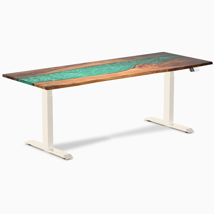 Desky Dual Resin Hardwood Sit Stand Desk