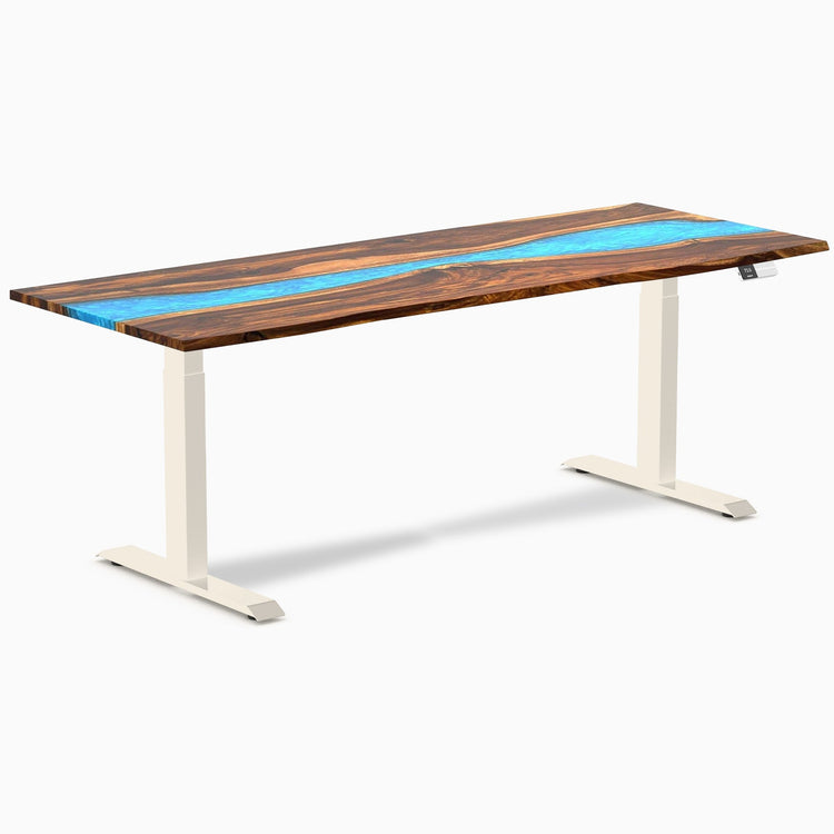 Desky Dual Resin Hardwood Sit Stand Desk