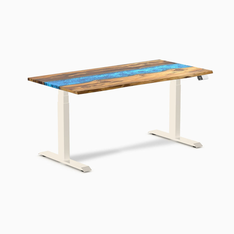 Desky Dual Resin Hardwood Sit Stand Desk