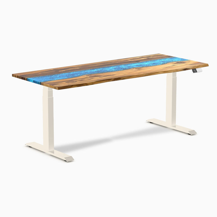 Desky Dual Resin Hardwood Sit Stand Desk