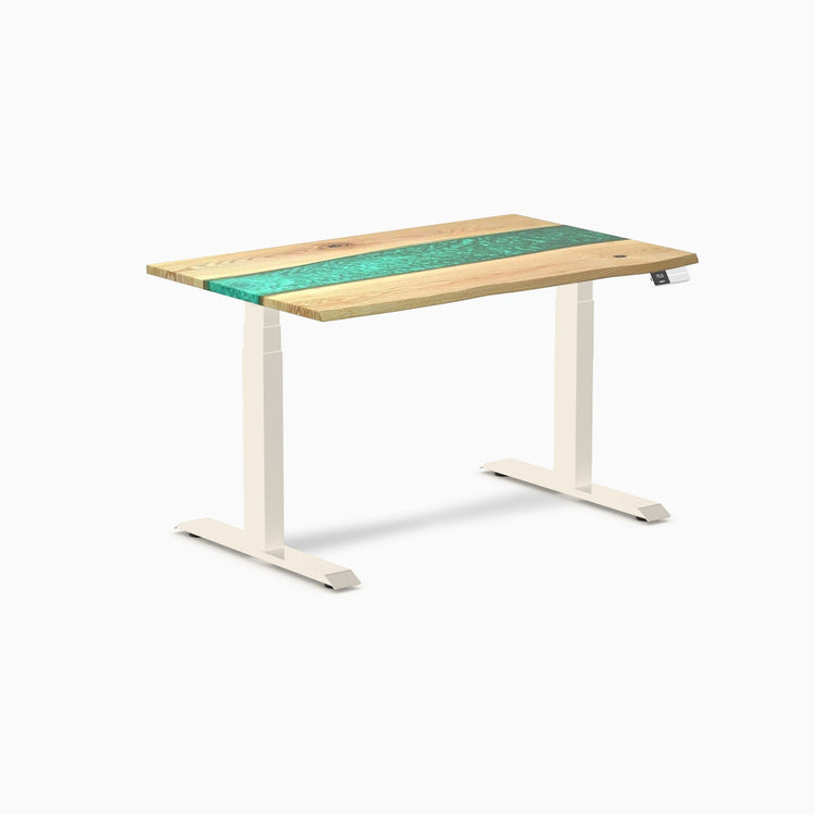 Desky Dual Resin Hardwood Sit Stand Desk