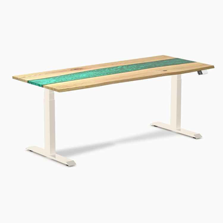 Desky Dual Resin Hardwood Sit Stand Desk