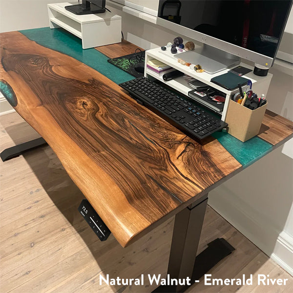 Desky Dual Resin Hardwood Sit Stand Desk