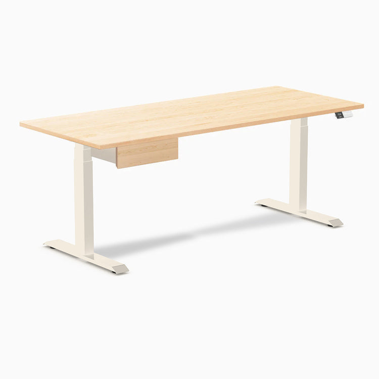 Desky Dual Hardwood Standing Desk With Drawer