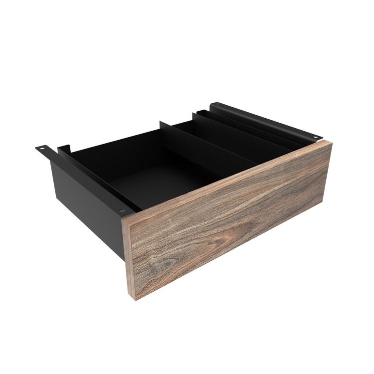 Desky Minimal Under Desk Drawer Black Natural Walnut - Desky