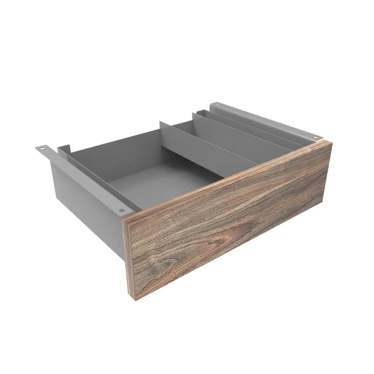 Desky Minimal Under Desk Drawer Grey Natural Walnut - Desky