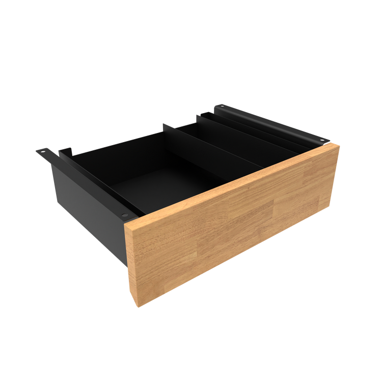 Desky Minimal Under Desk Drawer Black Light Oak Rubberwood - Desky