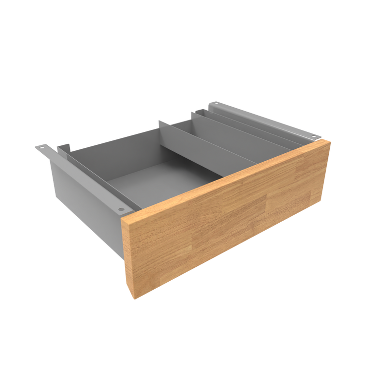 Desky Minimal Under Desk Drawer Grey Light Oak Rubberwood - Desky