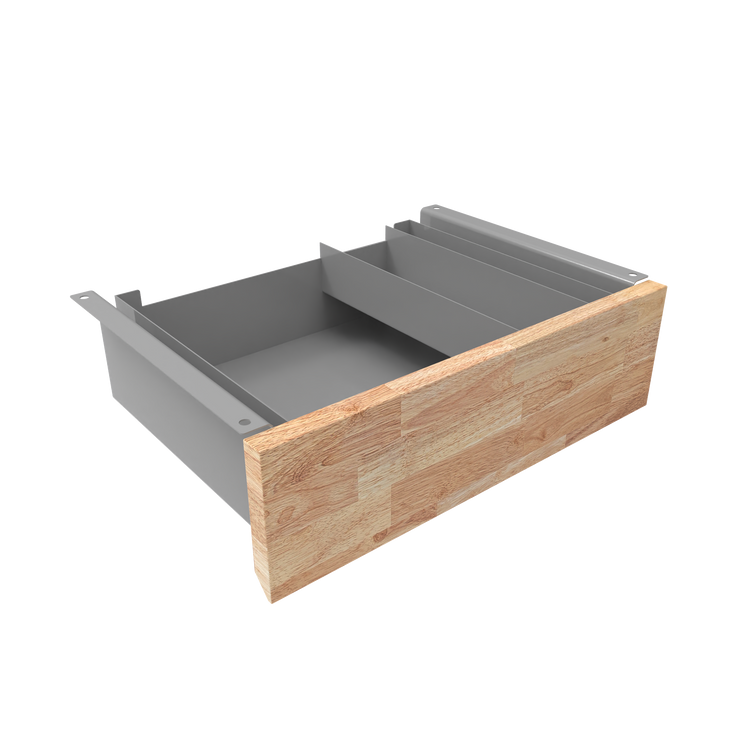 Desky Minimal Under Desk Drawer Grey Natural Rubberwood - Desky