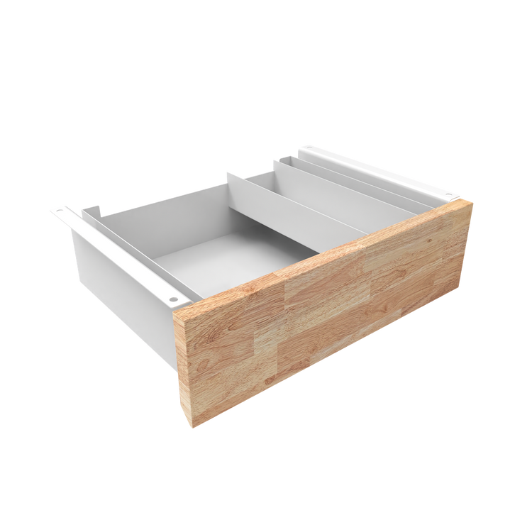 Desky Minimal Under Desk Drawer White Natural Rubberwood - Desky