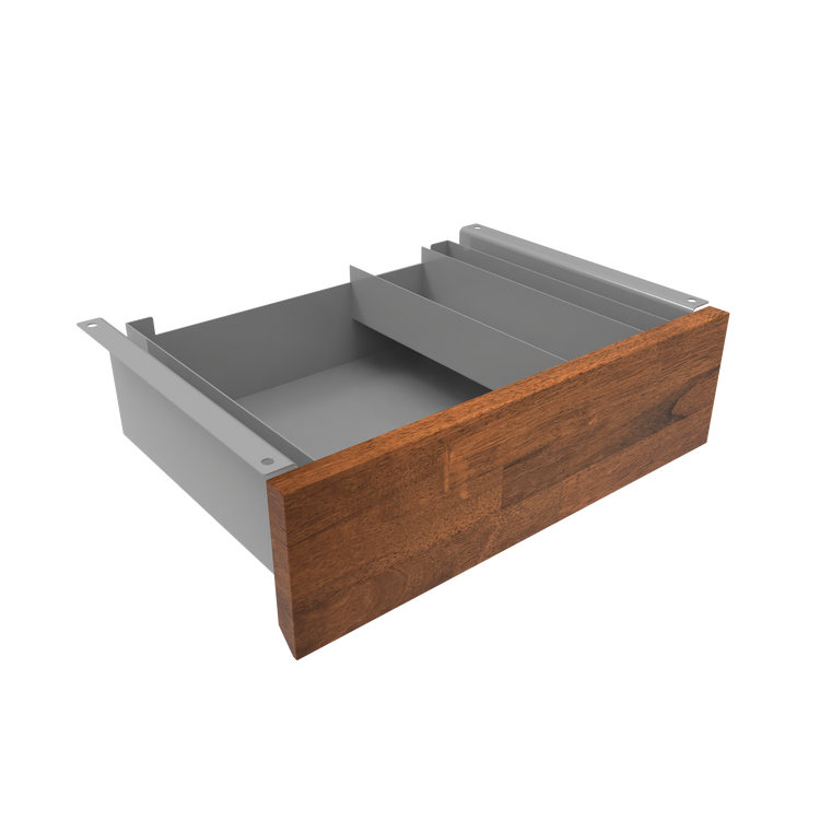 Desky Minimal Under Desk Drawer Grey Walnut Rubberwood - Desky