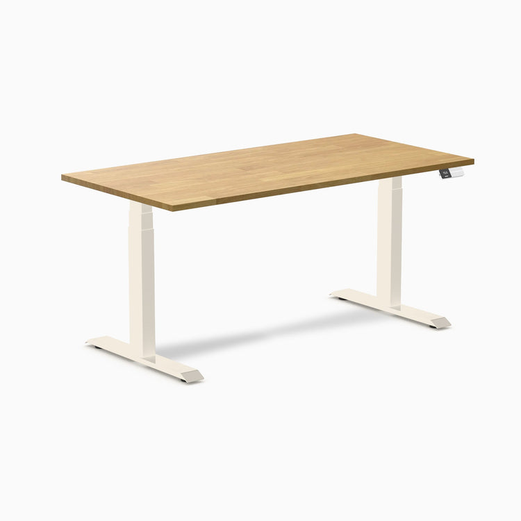 Desky Dual Rubberwood Sit Stand Desk