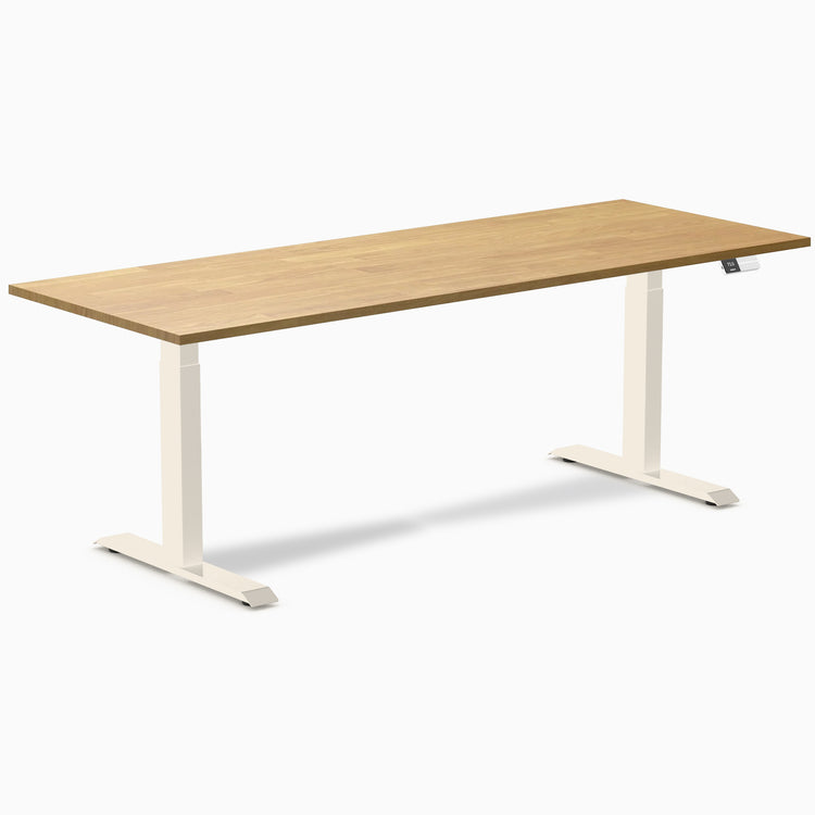 Desky Dual Rubberwood Sit Stand Desk
