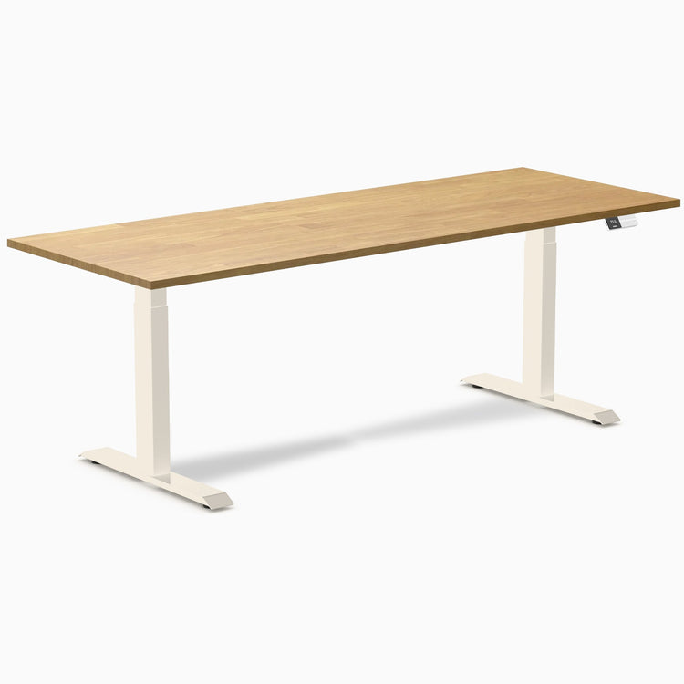 Desky Dual Rubberwood Sit Stand Desk