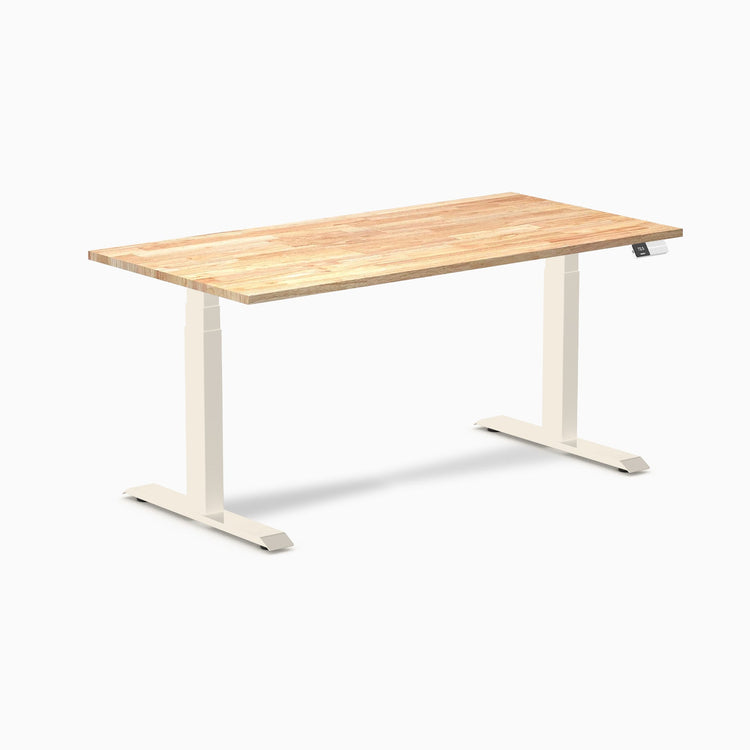Desky Dual Rubberwood Sit Stand Desk