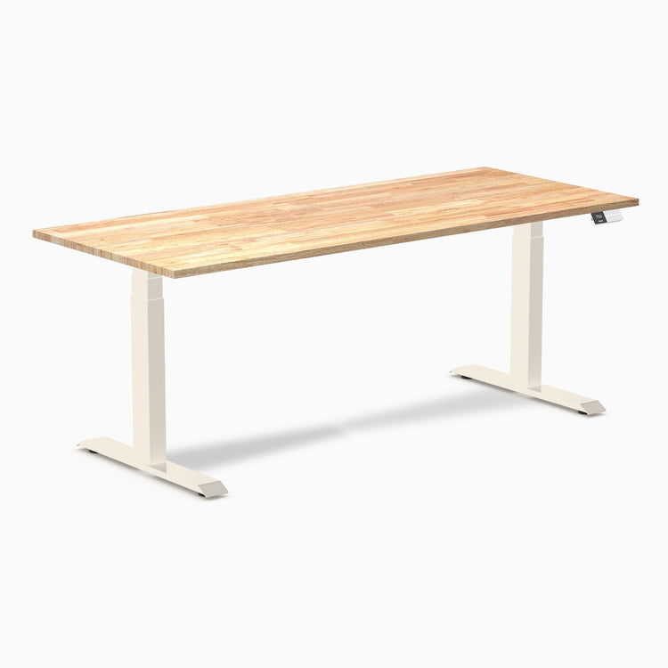 Desky Dual Rubberwood Sit Stand Desk