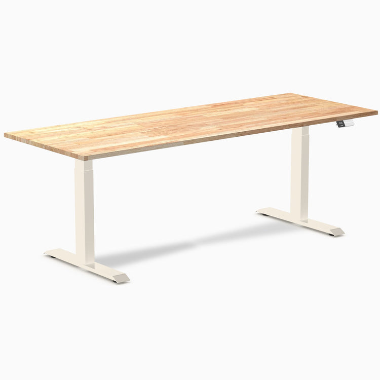 Desky Dual Rubberwood Sit Stand Desk