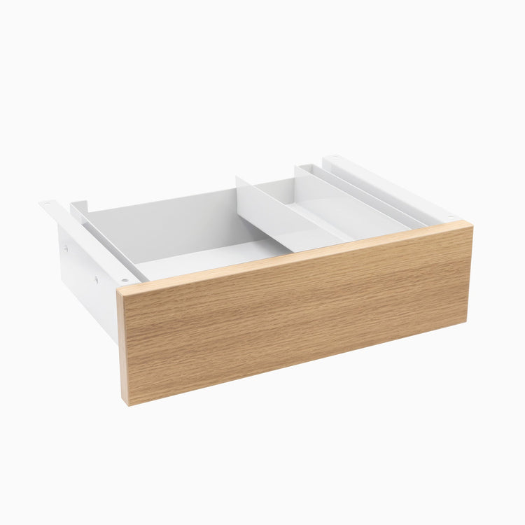 Desky Minimal Under Desk Drawer - Sublime Teak Melamine White Frame