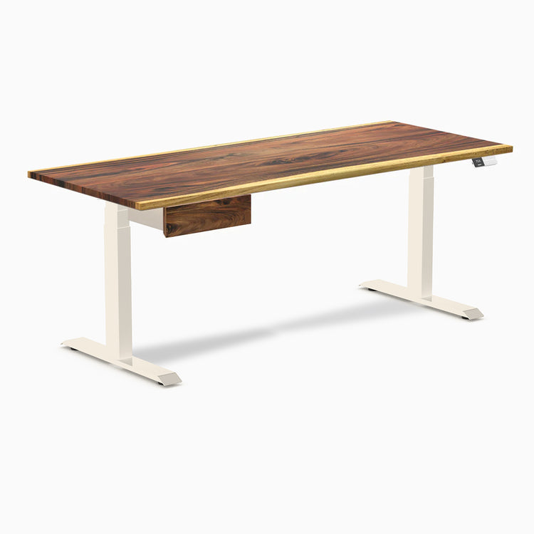 Desky Dual Hardwood Standing Desk With Drawer