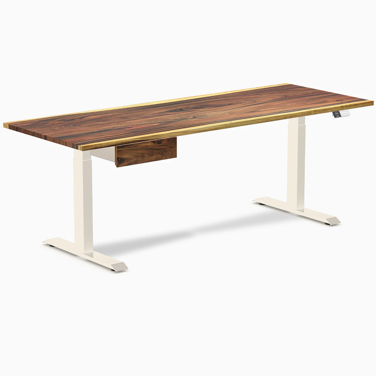 Desky Dual Hardwood Standing Desk With Drawer