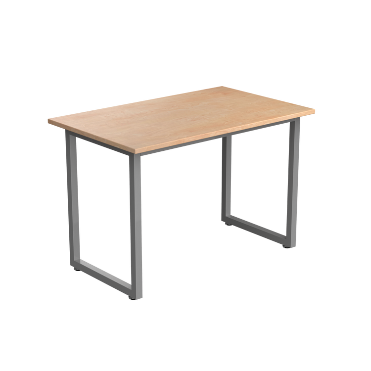 Desky Fixed Office Side Table Curly Birch Grey - Desky