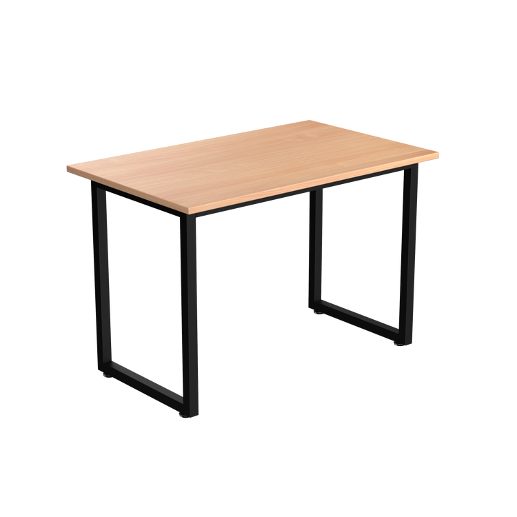 Desky Fixed Office Side Table Select Beech Matte Black - Desky