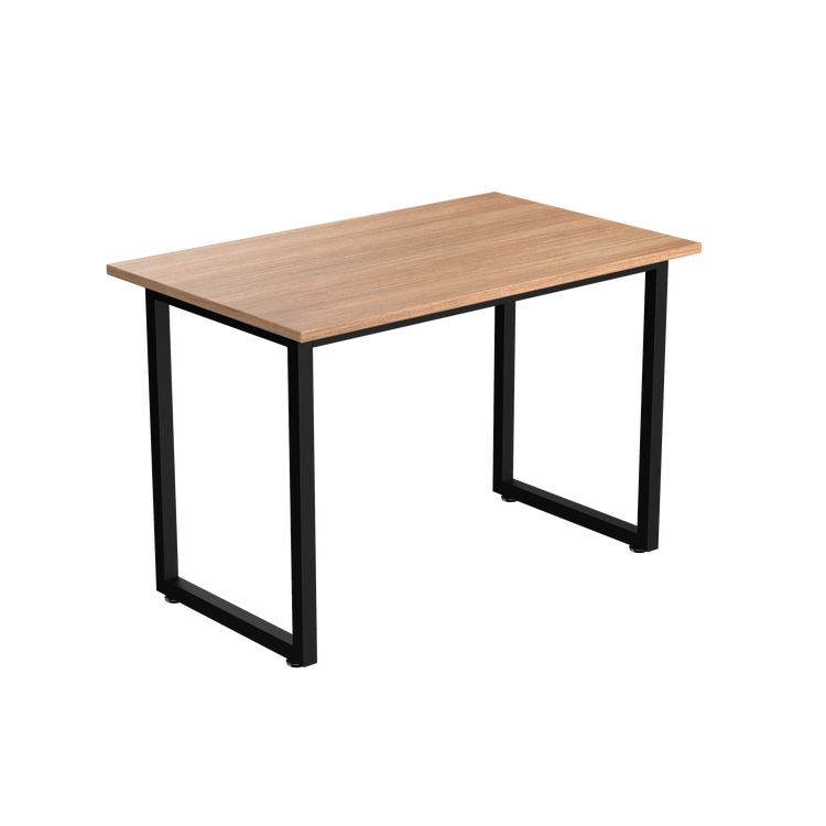 Desky Fixed Office Side Table Sublime Teak Matte Black - Desky