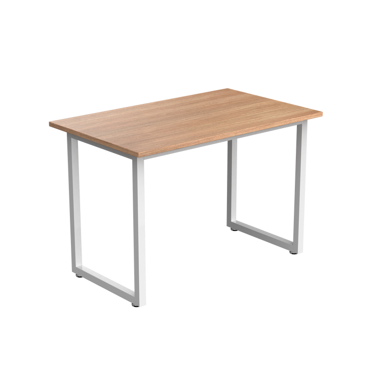 Desky Fixed Office Side Table Sublime Teak White - Desky