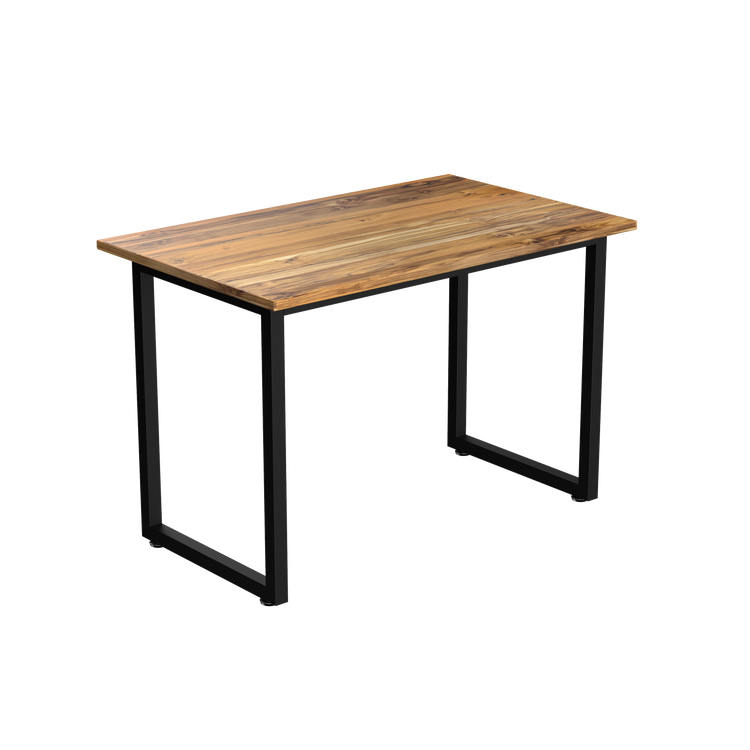 Desky Fixed Office Side Table Teak Matte Black - Desky